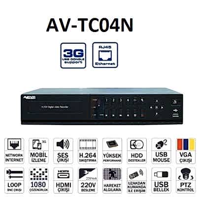 Avenir AV-TC04N Hybrid Kayıt Cihazı - 4 Kanal